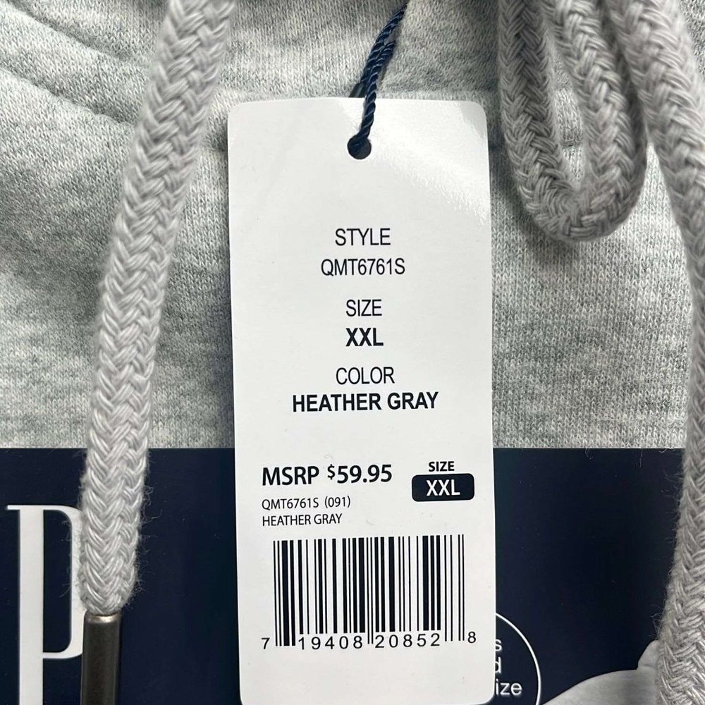 Gap 1969 Varsity LOGO Mens Gray Hoodie Sweater Pullover  NWT - Picture 3 of 5